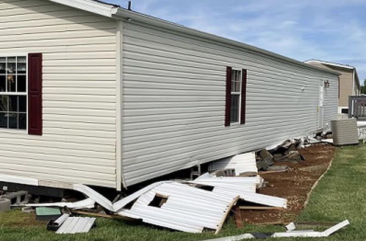 Photo of Mobile Home Blow off Foundation in Thaxton