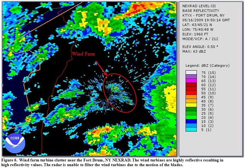 First example of wind farm interference