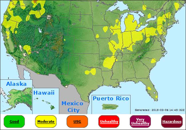Best Air Quality In Us Map Air Quality Index