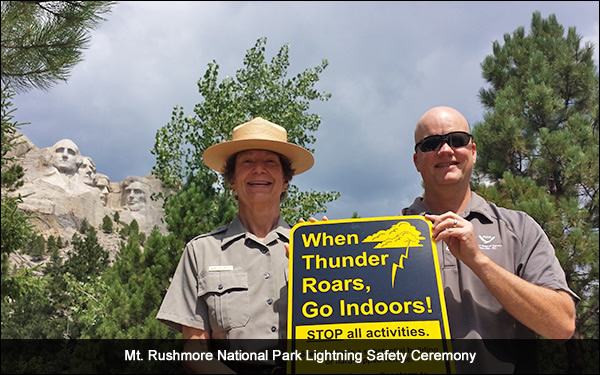 Mt. Rushmore National Park Lightning safety ceremony