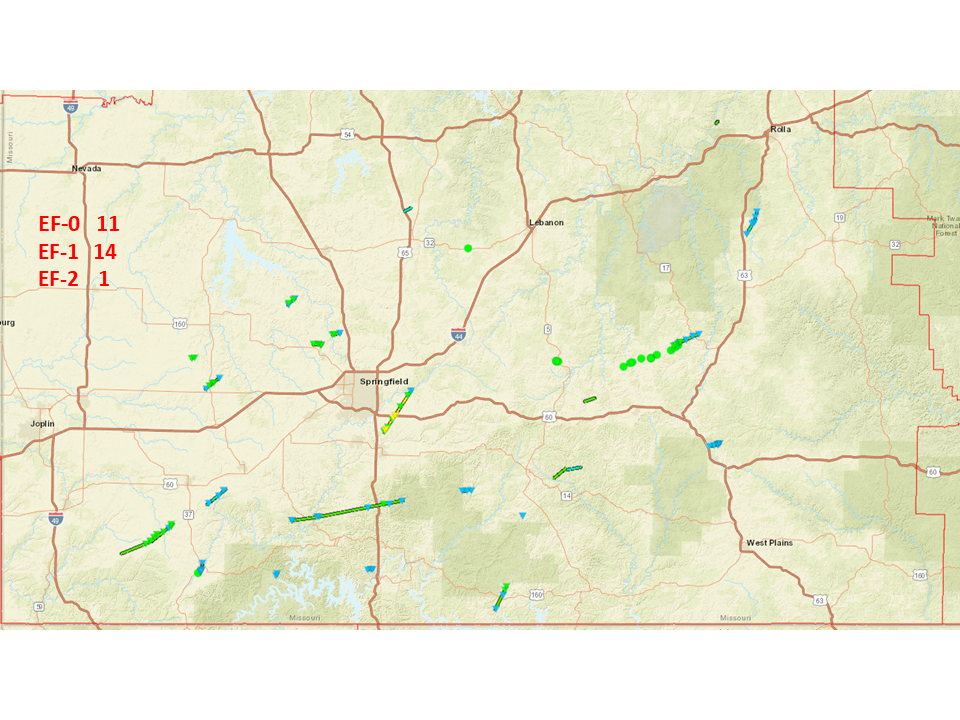 Missouri Tornado History Map