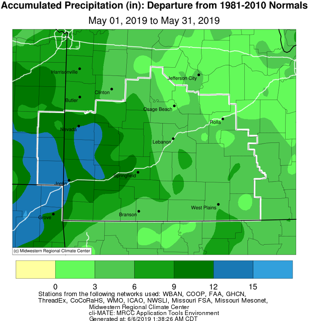 May 2019 Precipitation Departure from Normal