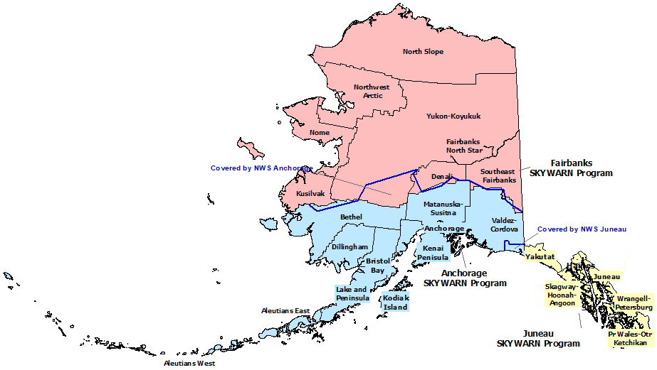 Alaska StormReady Contact map