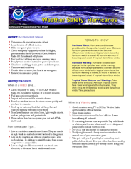 NOAA Hurricane Safety Fact Sheet - English