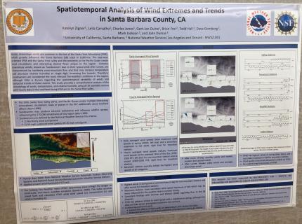 Spatiotemporal Analysis of Wind Extremes and Trends in Santa Barbara County, California  by Katelyn Zigner, University of California, Santa Barbara