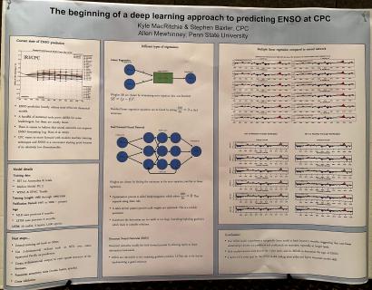 The beginning of a deep learning approach to predicting ENSO at CPC  by Kyle MacRitchie, Stephen Baxter, Allen Mewhinney, NOAA Climate Prediction Center; Penn State University