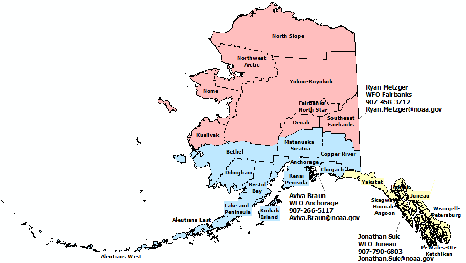 Alaska StormReady Contact map