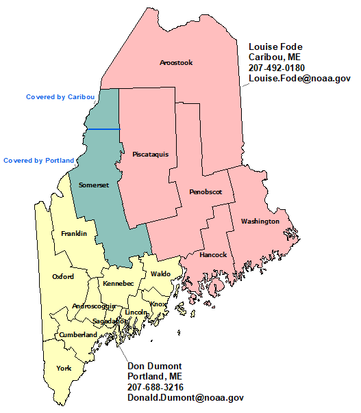 Maine StormReady Contact map