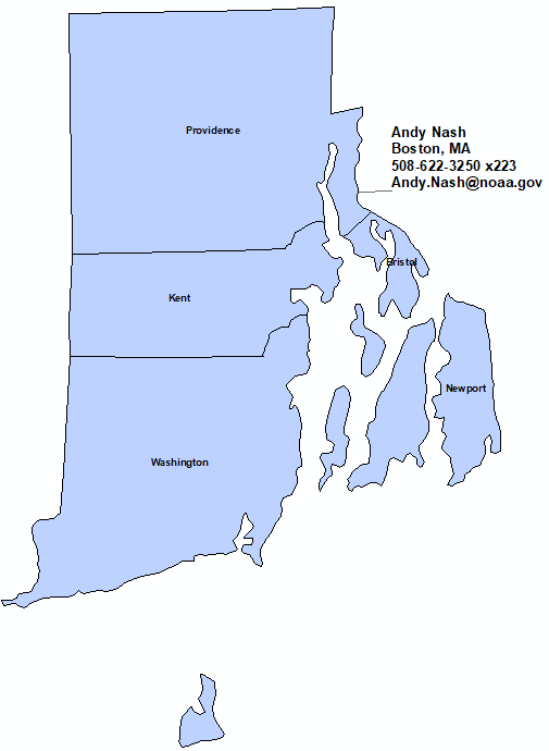 Rhode Island StormReady Contact map