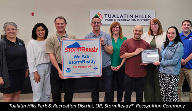 Tualatin Hills Park & Recreation District, OR, StormReady Recognition Ceremony