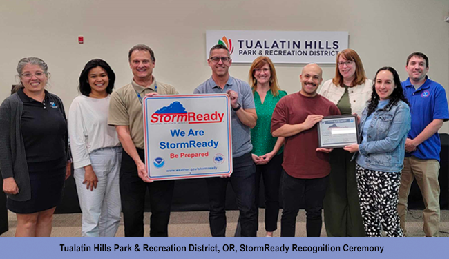 Tualatin Hills Park & Recreation District, OR, StormReady Recognition Ceremony