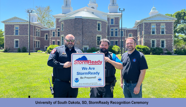 University of South Dakota, SD, StormReady Recognition Ceremony
