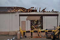 Damage to a building that was caused by an EF2 tornado that hit the Calhoun Correctional Institutation southwest of Blountstown, FL on November 17, 2014.
