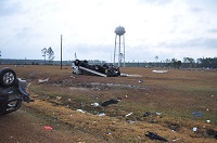 Cars tossed by an EF2 tornado that hit the Calhoun Correctional Institutation southwest of Blountstown, FL on November 17, 2014.