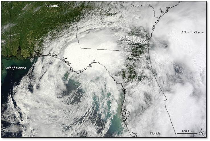 Visible satellite image of Debby.