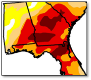 U.S. Drought Monitor from May 1st of 2012. Severe, extreme, and exceptional drought conditions are depicted as medium orange, red, and brown respectively.