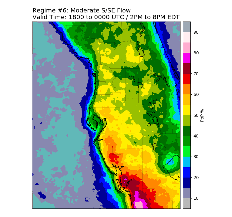 Regime 6: SE/S Wind 5 to 10 knots, 6-hour Mid-Aftn/Early Eve graphic