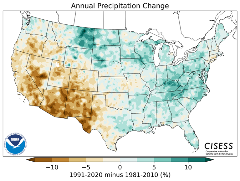Annual Precipitation Change for CONUS