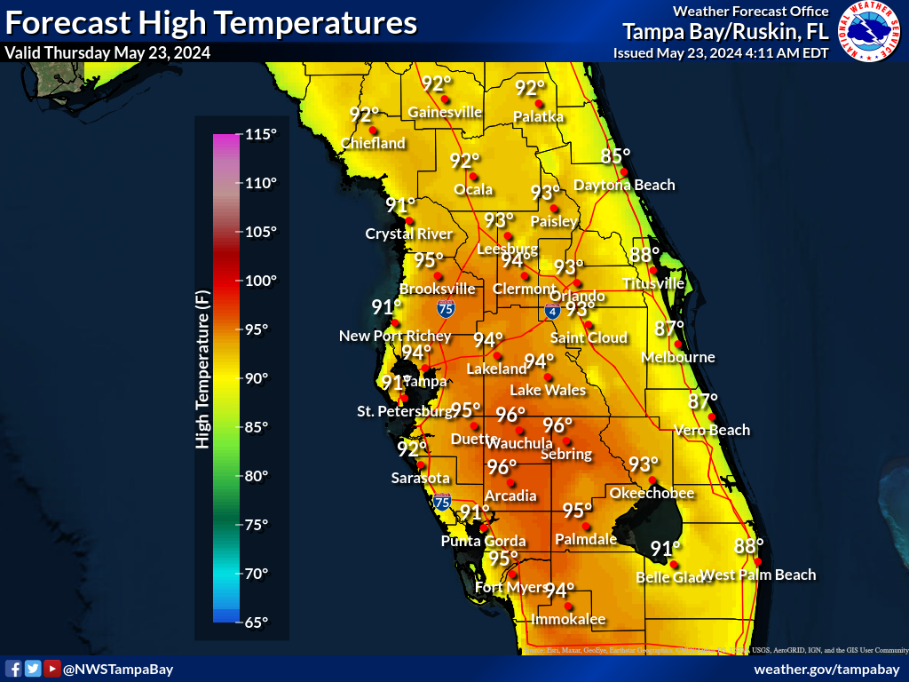Expected High Temperature for Day 1