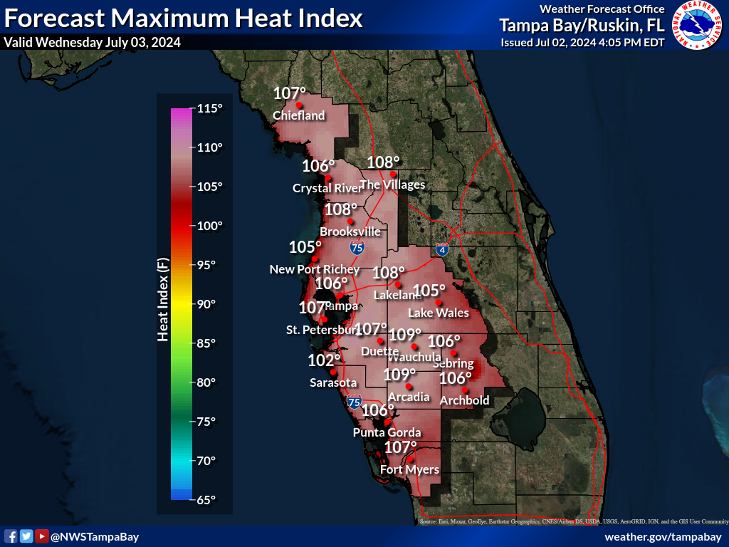 Maximum Heat Index for Day 1