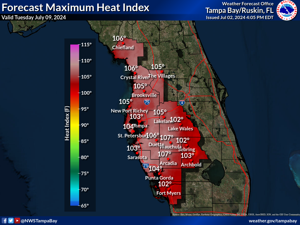 Maximum Heat Index for Day 7