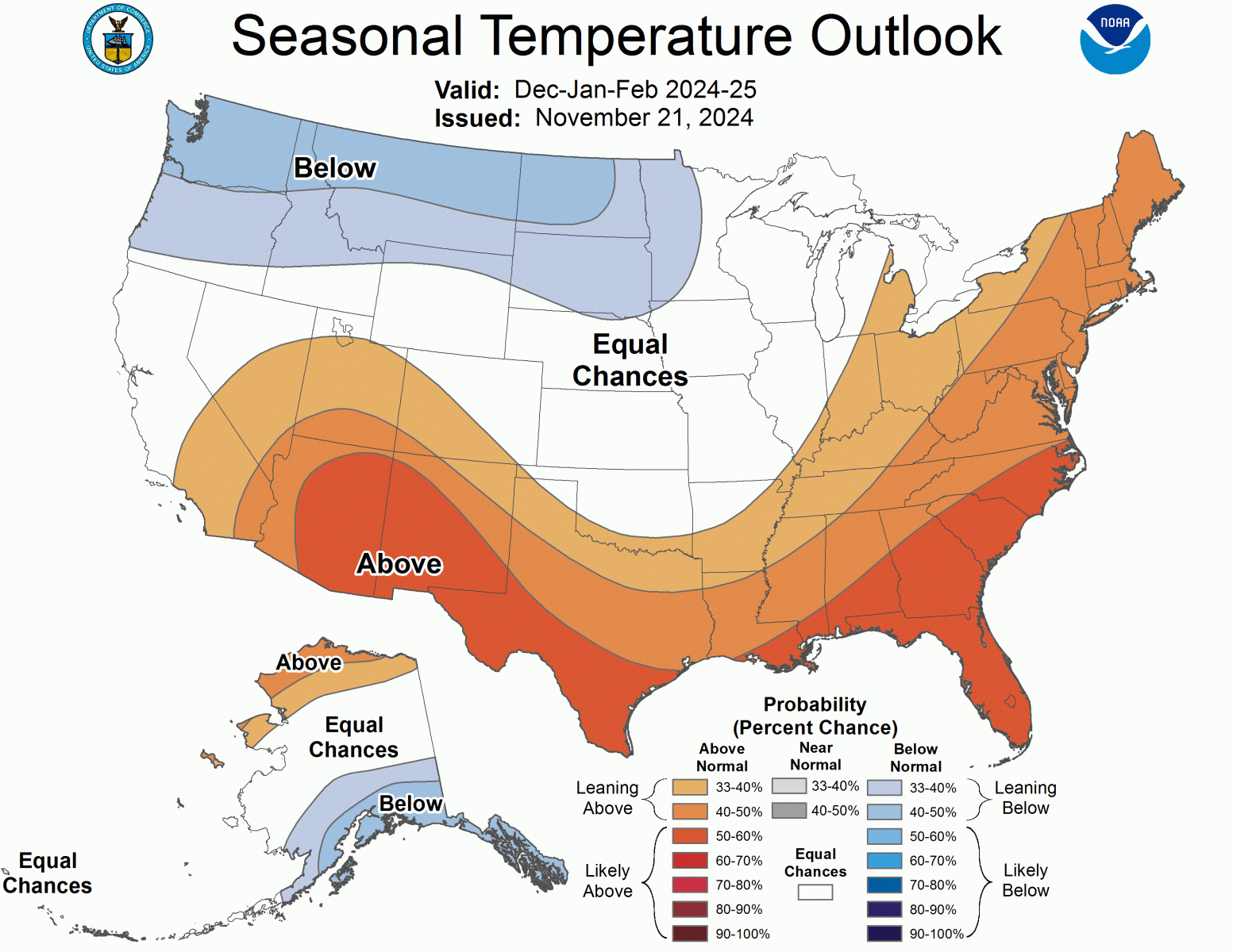 CPC Winter 2024-25 Temperature Outlook