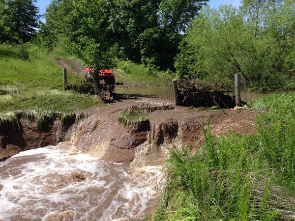 Pond Spillway East of Holton.