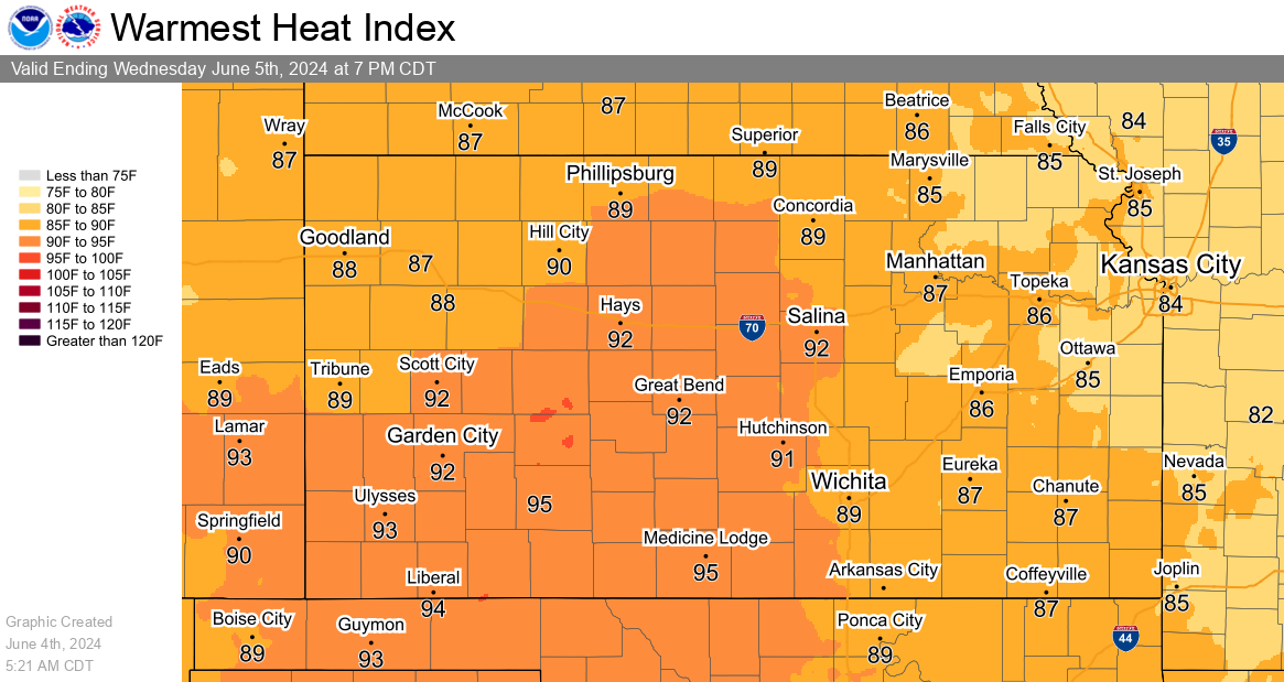 Tomorrow's Warmest Heat Index
