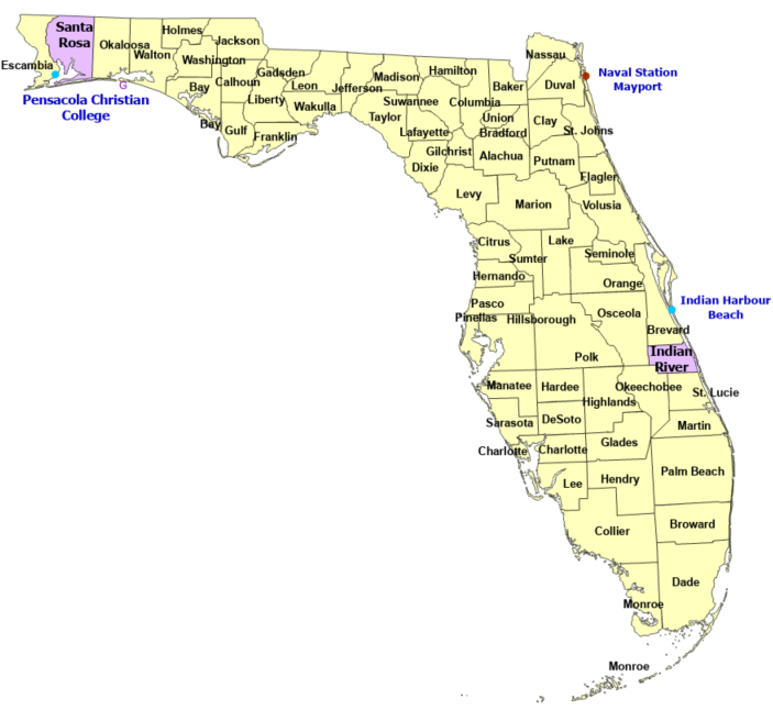 Florida TsunamiReady Communities. Click for state map and list