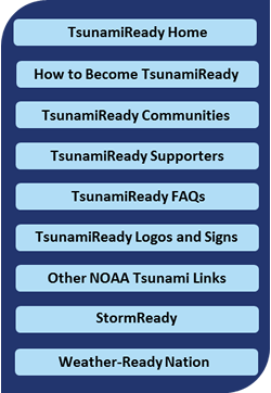 TsunamiReady Navigation bar, hover for links