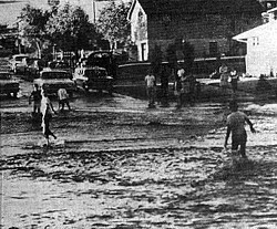 Street flooding in Rapid City, June 1962 (photo courtesy of the Rapid City Journal).