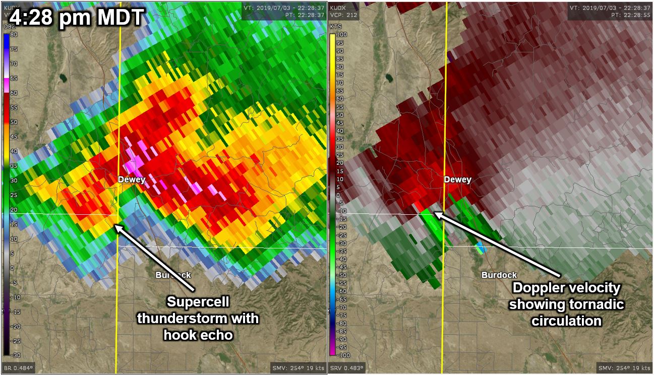 Radar image at 428 pm MDT