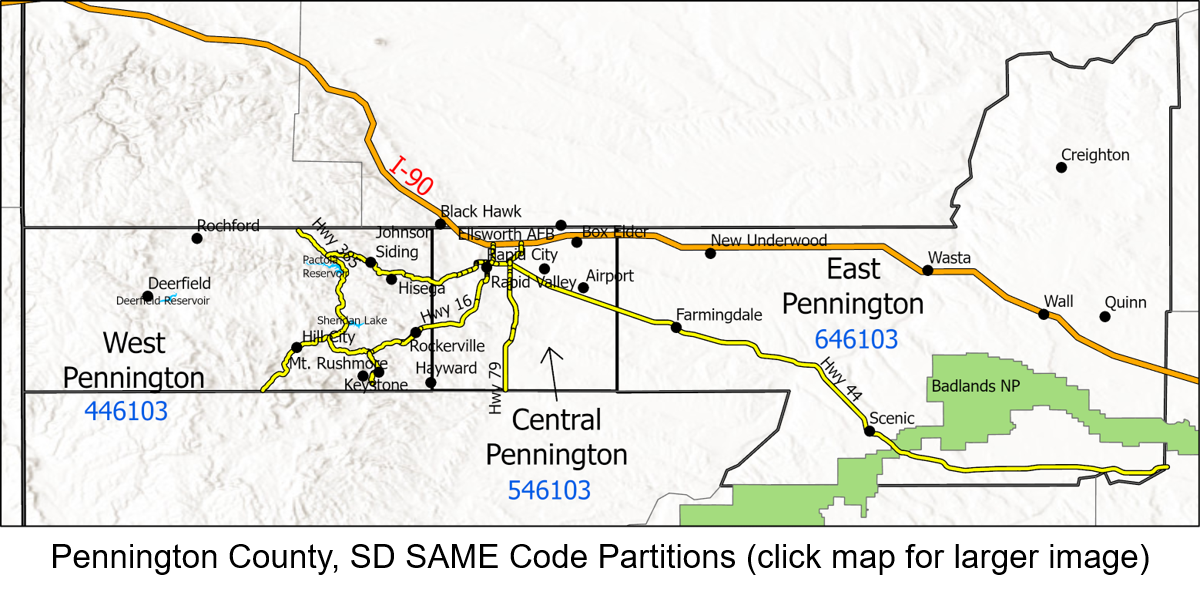 Pennington County SD SAME code partitions