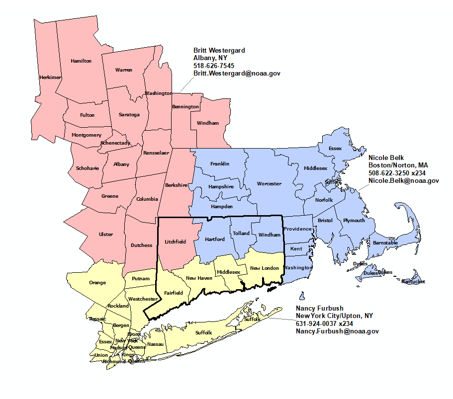 Connecticut Hydrologic contact map