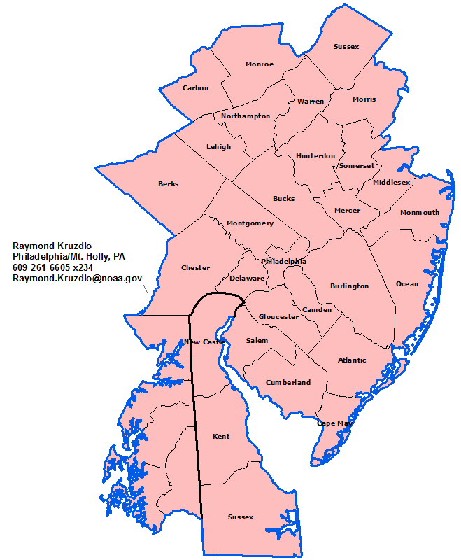 Delaware StormReady contact map