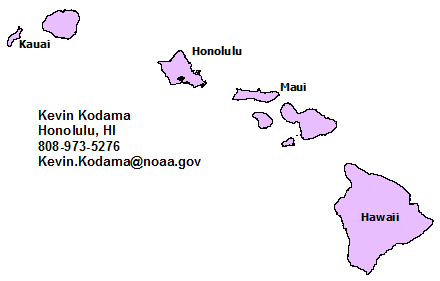 Hawaii StormReady contact map