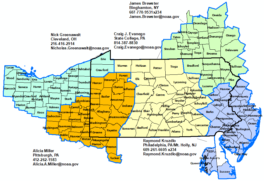 Pennsylvania Hydrologic Contact map