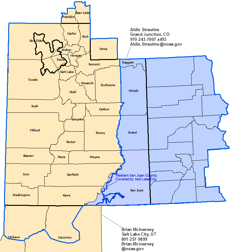 Utah Hydrologic Contact map