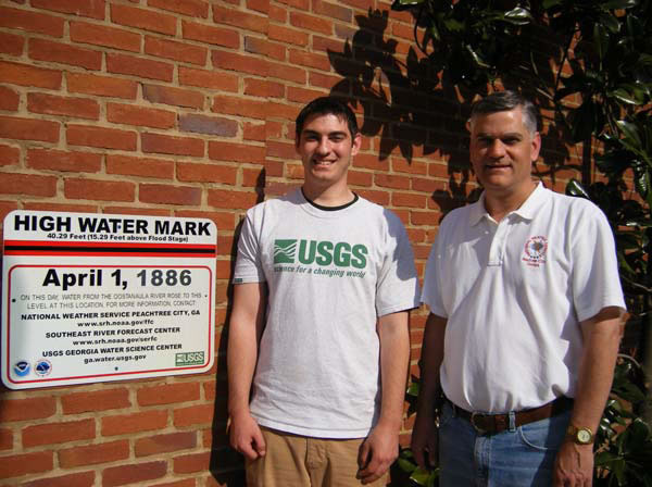 First High Water Mark Sign in Rome, GA, 2007