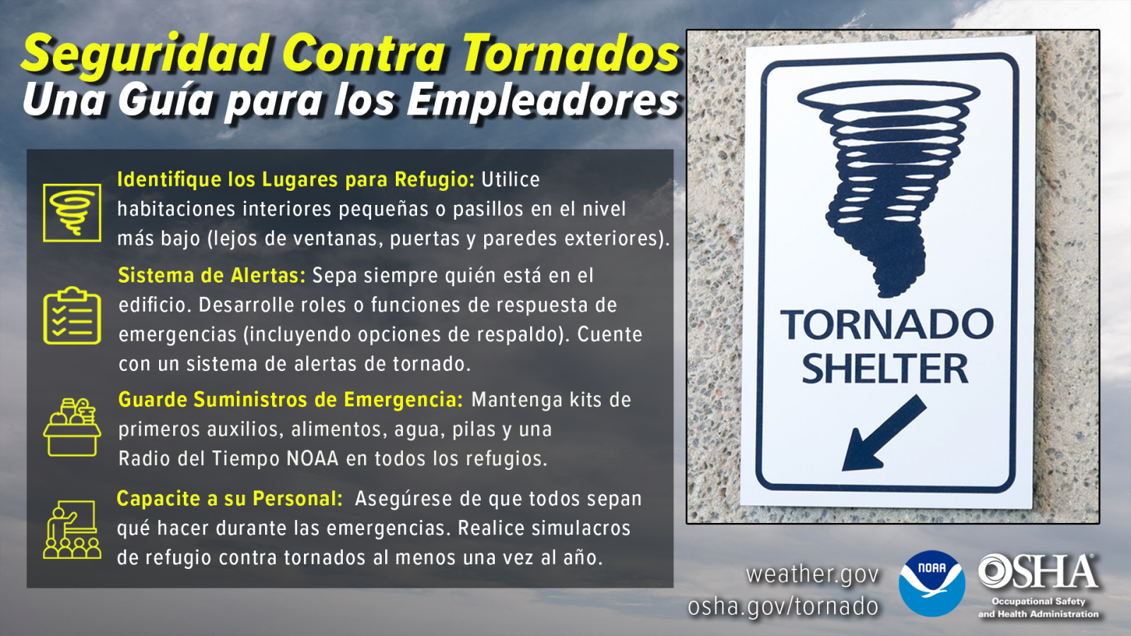 Seguridad Contra Tornados para Empleadores