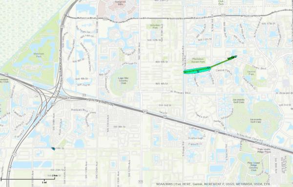 March 14th, 2017 Central Broward Tornado Track Map